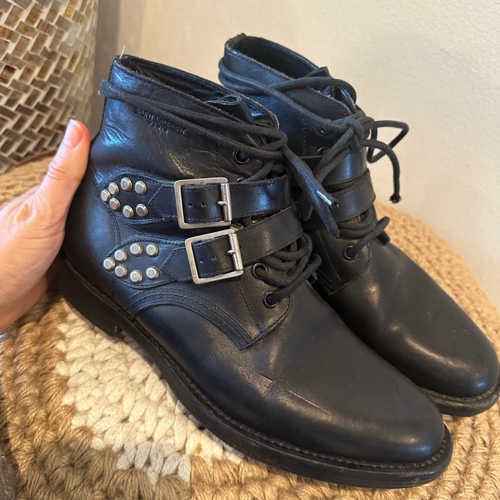 YSL combat boots